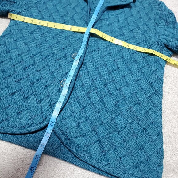 TALBOTS Merino Wool Cardigan Sweater Textured Knit Buttons Women's Large Petite - Picture 9 of 11